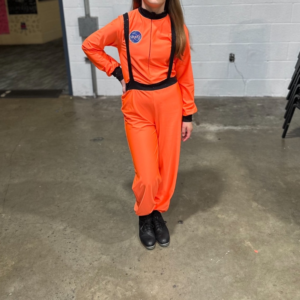 Orange Space Jumpsuit with Black Accents. Halloween costume (dance costume)